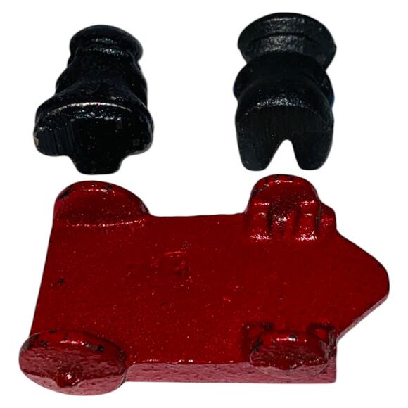 Vintage Cast Iron Blue Amish Boy Girl Red Wagon 1997 John Wright Figurines  A926 - Picture 7 of 10